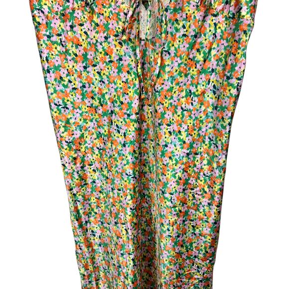 Wild Fable Green Satin Floral Plunge Midi Slip Dress Lace Trim Boho Y2K Size XL - Picture 5 of 14